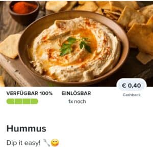0,40€ Cashback auf Hummus bei Marktguru