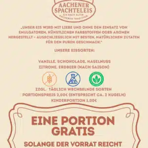 Aachener Spachteleis - Gratis Eis bei Eröffnung 30.05