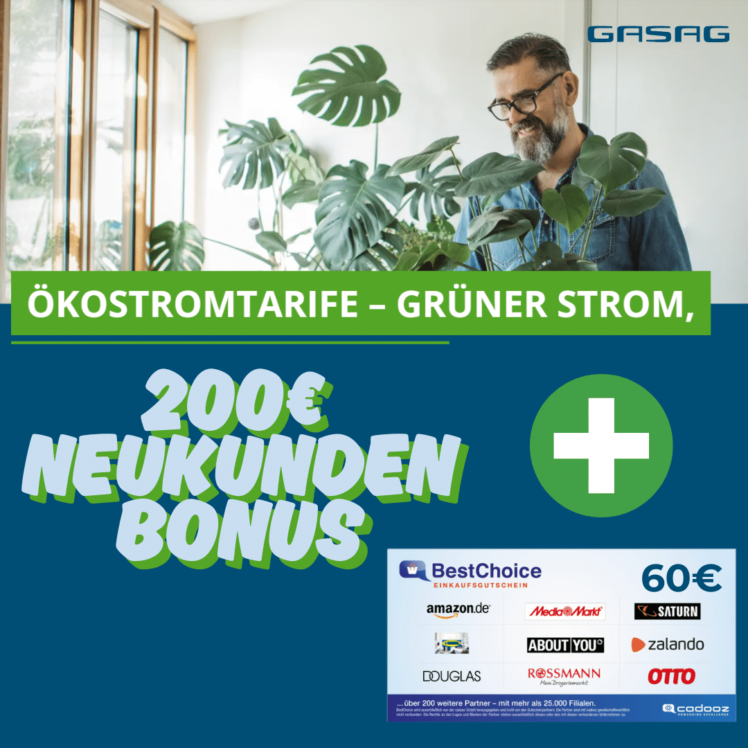 Thumbnail ⏰ Nur noch heute! Strom &amp; Gas bei GASAG mit 200€ Neukundenbonus und 60€ Bonus vom Doc - Strom ab 0,30€