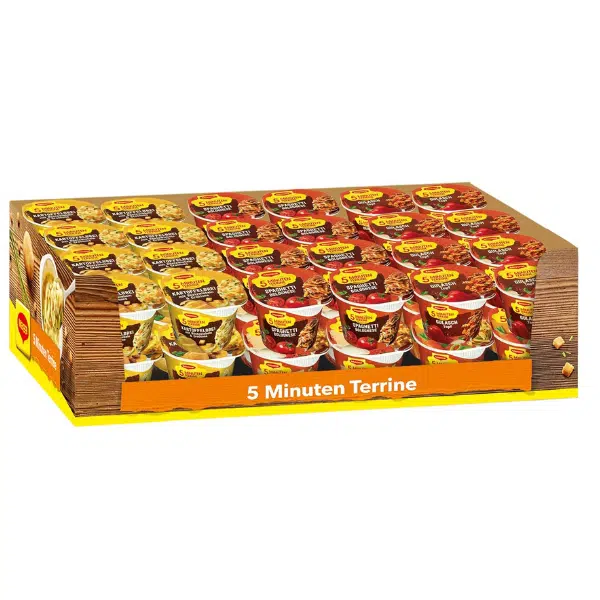 Thumbnail Über 50% Rabatt! 😳 48x MAGGI 5 Minuten Terrine Nudeln in 6 verschiedenen Geschmacksrichtungen für 35,08€ (statt 71,52€)