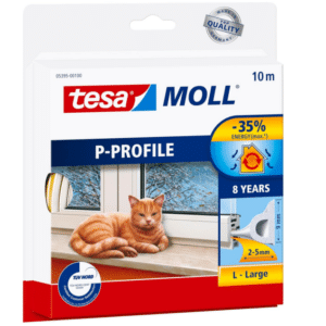 tesa tesamoll Classic P-Profile 10m x 9mm selbstklebende Dichtung zum Isolieren von Spalten an Fenstern und Türen für 7,37€ (statt 18€)