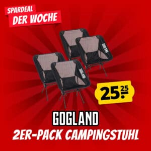 🏕 GOGLAND faltbarer Campingstuhl 2er-Pack, ultra-leicht und kompakt