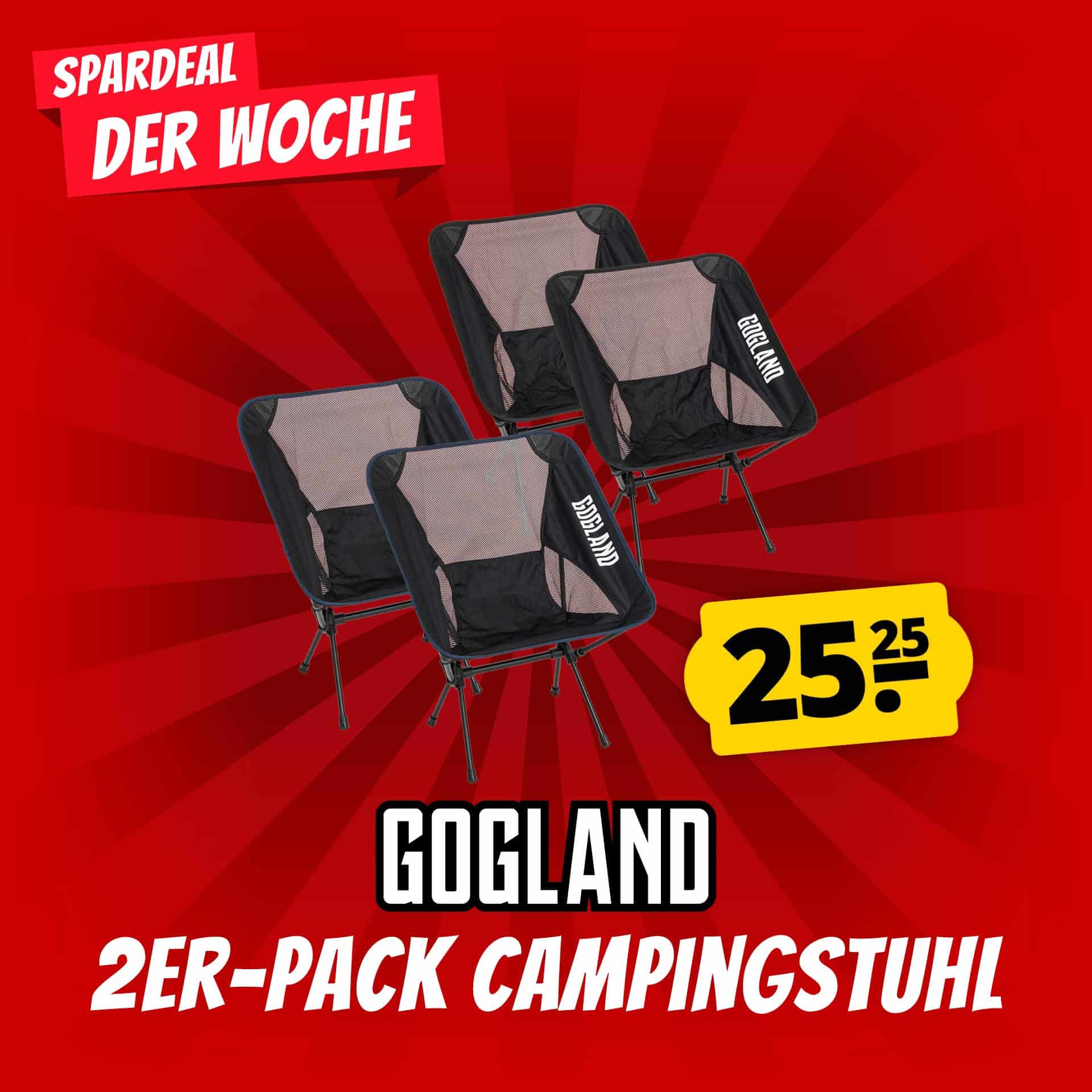 Thumbnail 🏕 GOGLAND faltbarer Campingstuhl 2er-Pack, ultra-leicht und kompakt