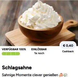 40 ct Cashback auf (Schlag-)Sahne bei Marktguru