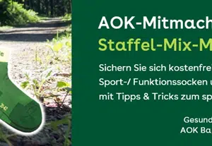 Hochwertige Sport-/ Funktionssocken von AOK Bayern kostenlos, nur Bayern