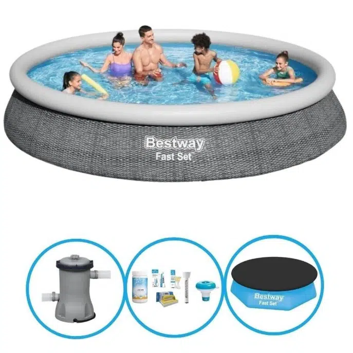 Thumbnail 🌊 Bestway Pool Fast Set 457x84 cm grau für 121,54€ (statt 174€)