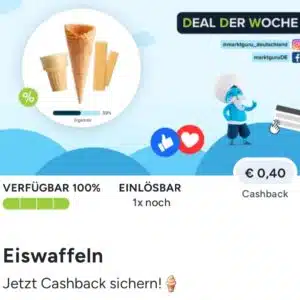 0,40€ Cashback auf Eiswaffeln🍦bei Marktguru