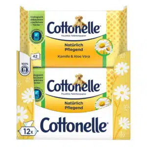 Cottonelle Feuchtes Toilettenpapier, Natürlich Pflegend - Kamille & Aloe Vera 12x42 Feuchttücher für 12,85€(statt 23,80€)