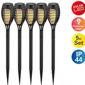 LED Solarleuchte Fanilo, Warmweiß, 5er Set für 24,94€(statt 31,95€)