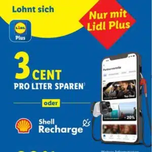 Lidl Plus App: 3 Cent pro Liter bei Shell sparen (07.07.25 – 03.08.25)