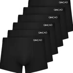 QINCAO Boxershorts Herren 6er Pack in schwarz für 16,99€(statt 24,42€)