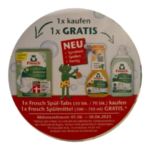 🧼 Frosch Spül-Deal bei dm: Spülmittel GRATIS beim Kauf von Spül-Tabs!