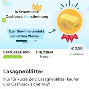 0,50€ Cashback auf Lasagneblätter bei Marktguru
