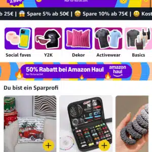 Amazon Haul (Temu Alternative): 50% auf ALLES (bereits ab 2,99€)