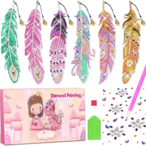 Amteker Diamond Painting Lesezeichen-Bastelset für Kinder