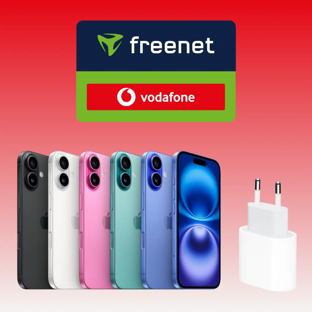 Thumbnail 🎉 Neues iPhone eff. GRATIS 🍏 Apple iPhone 16 (128GB) nur 1€ + Apple Adapter mit 50GB 5G Vodafone Allnet-Flat für 29,99€/Monat + 50€ Wechselbonus (freenet Vodafone Allnet Flat)