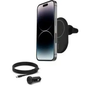 Belkin BoostCharge Magnetisches drahtloses Kfz-Ladegerät inkl. Netzteil - Kompatibel mit MagSafe (10 W) für 19,77€ statt 24,99€