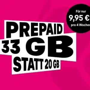 Thumbnail 🏅 Original Telekom Prepaid Hammer: 33GB 5G/LTE Allnet für 9,95€/4 Wochen + 10€ Wechselbonus (MagentaMobil Prepaid M inkl. Schweiz und Großbritannien Roaming)