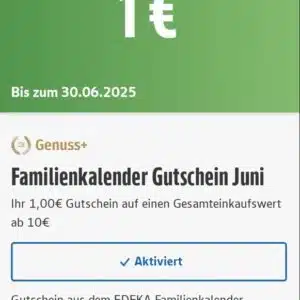 Edeka App: 1 € Gutschein ab 10 € Gesamteinkaufswert (regional)