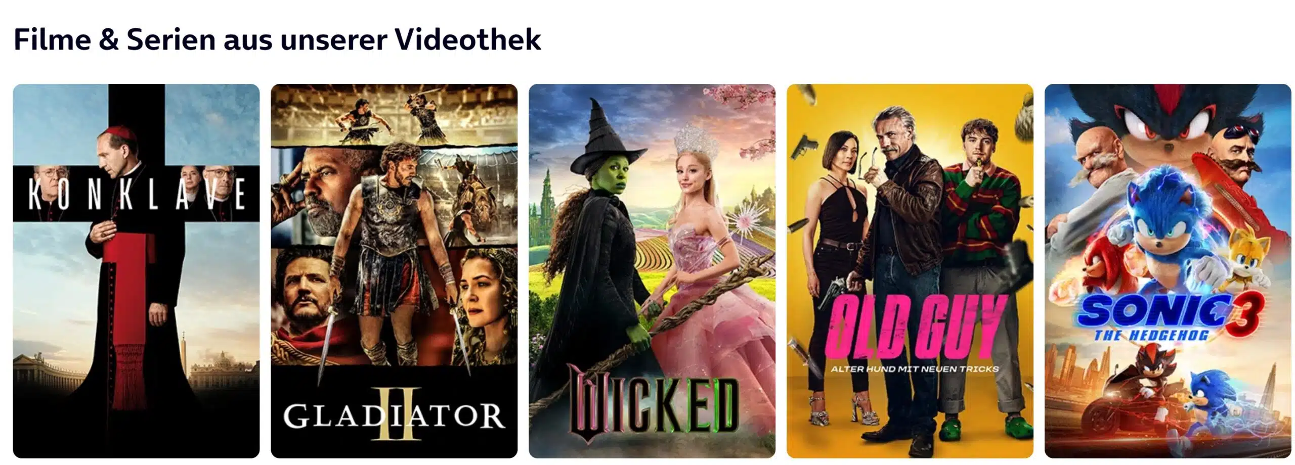 Eine Reihe Film-Cover, darüber steht 