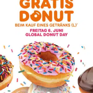 Gratis Donut 🍩 am 6.6. bei Dunkin‘ Donuts bei Kauf eines Getränks in L