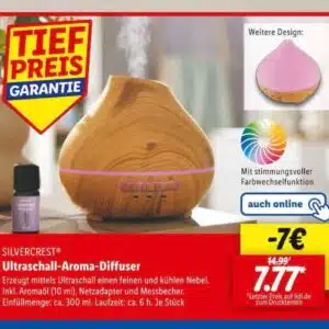 SILVERCREST® Ultraschall-Aroma-Diffuser für nur 7,77 € statt 14,99 € 🕯️🧘‍♀️