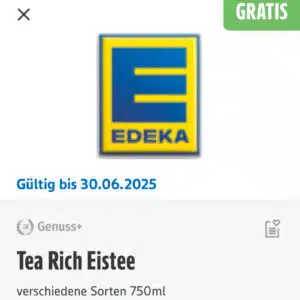 Tea Rich Eistee gratis mit der Edeka-App (Edeka Nord)