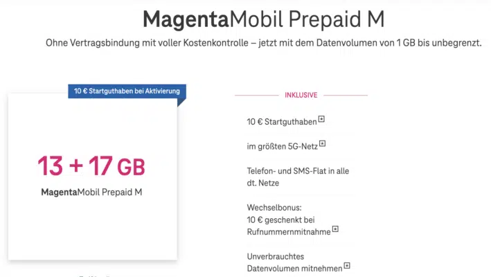 Telekom MagentaMobil Prepaid M