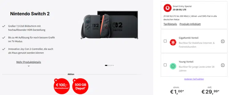 Nintendo Switch 2 Handytarif