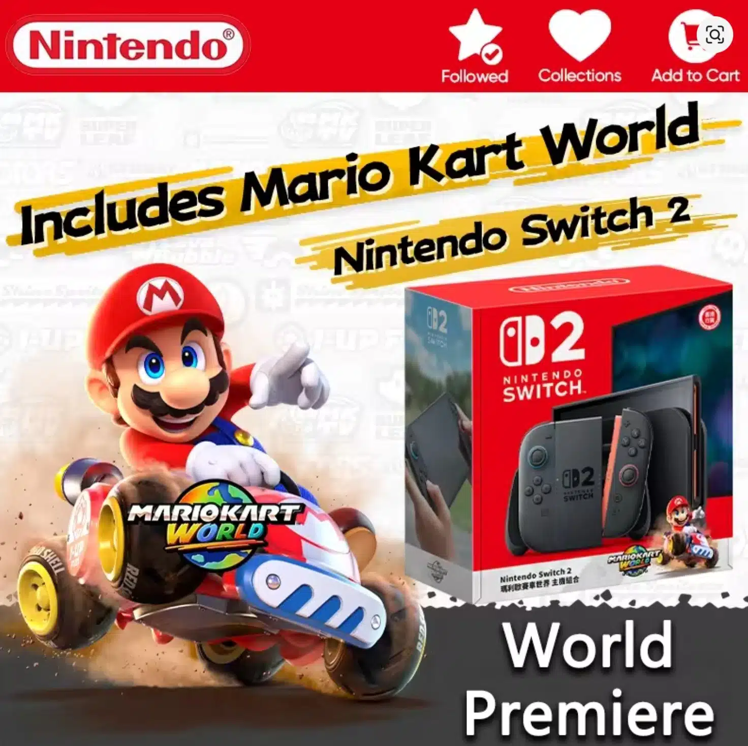 Thumbnail 🔥 *BESTPREIS!* Nintendo Switch 2 + Mario Kart World nur 449€ (statt 510€)
