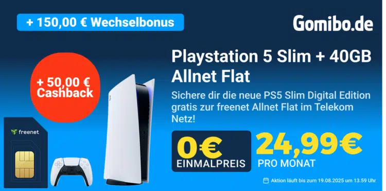 PlayStation 5 Slim Digital Edition + 40GB Freenet Telekom Allnet