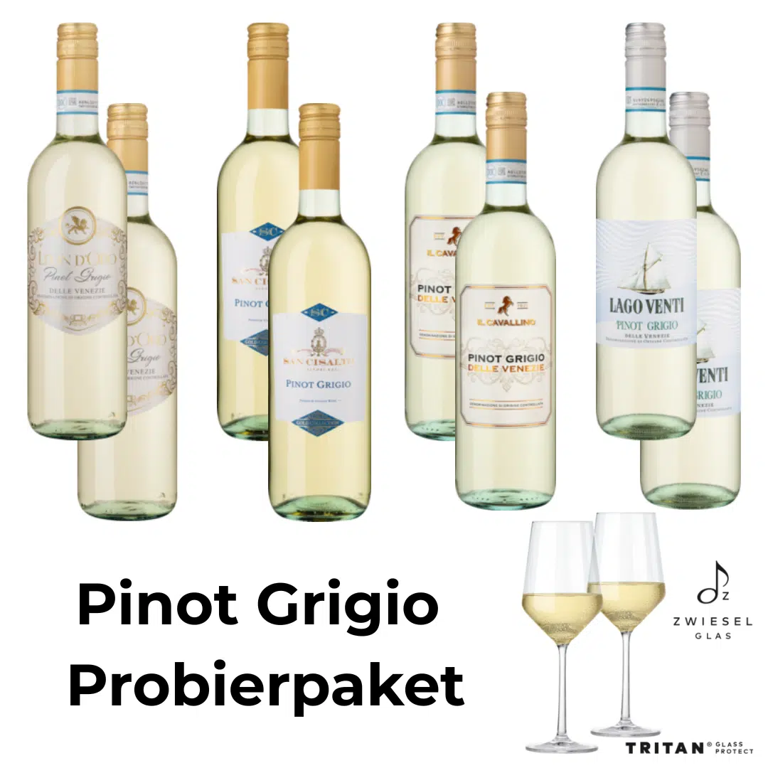 Thumbnail 🍷 Pinot Grigio Probierpaket: 8 Flaschen Weißwein + GRATIS 2 Zwiesel Gläser nur 39,90€ (statt 96€)