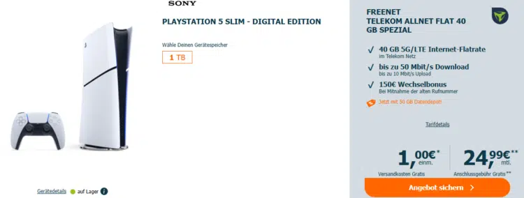 PlayStation 5 Slim Digital Edition Handytarif