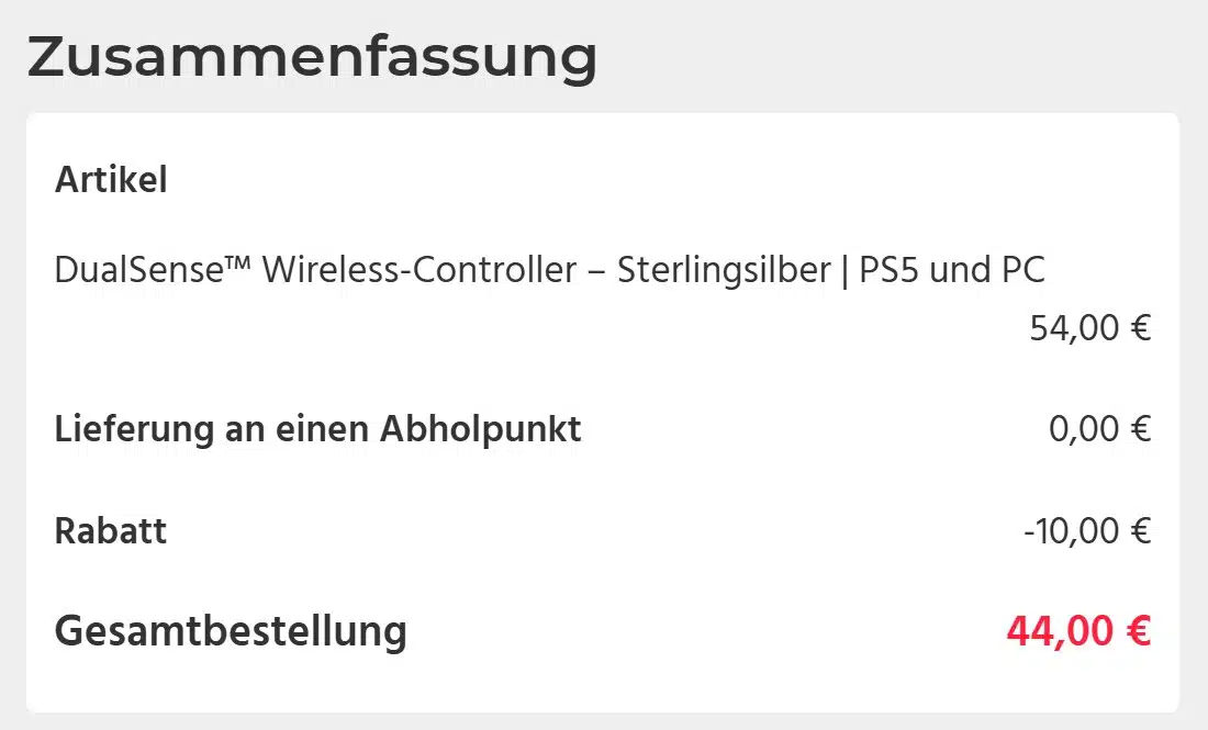 44€ für PS5 Controller bei CDiscount