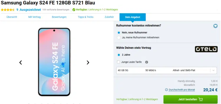 Samsung Galaxy S24 FE Handyvertrag