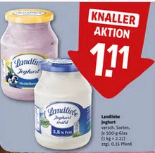 Landliebe Joghurt 500 g  für nur 61 Cent