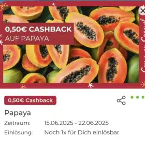 Scondoo - 50 Cent Cashback auf Papaya