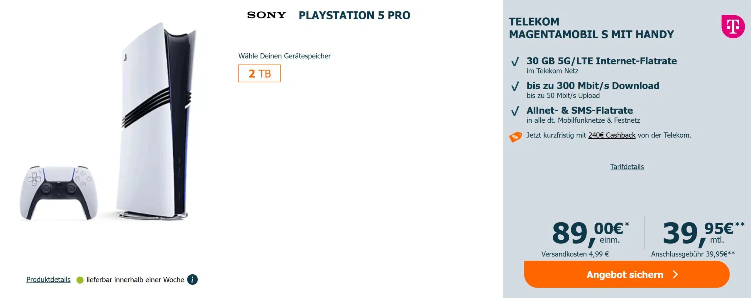 Sony PS5 Pro LogiTel Tarif