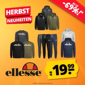 Thumbnail ellesse Mega-Sale bei SportSpar – z.B. mit Jogginghosen, T-Shirts & mehr