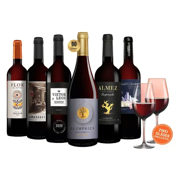 Thumbnail Vinos Tinto Paket mit 6 Flaschen Rotwein inkl. 2 Gläser von Schott Zwiesel für 29,99€