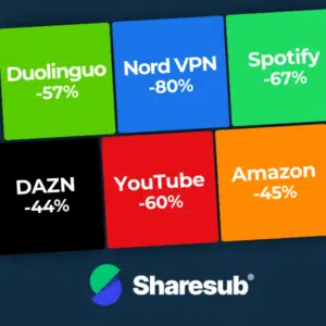 📺 Sharesub: Bis zu 80% Rabatt auf Spotify, Nord VPN, Duolingo & Co. 🤩 inkl. 5€ Cashback!