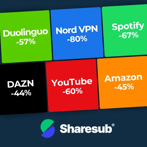 Thumbnail 📺 Sharesub: Bis zu 80% Rabatt auf Spotify, Netflix, Sky &amp; Co. 🤩 inkl. 5€ Cashback!