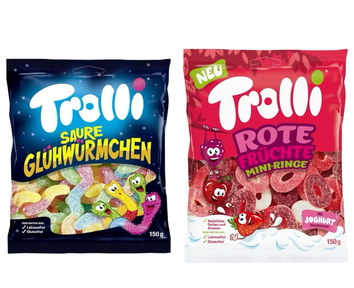 Thumbnail Trolli Rote Früchte Mini Ringe oder Saure Glühwürmchen 1x150g für 0,69€ (statt 1,09€)