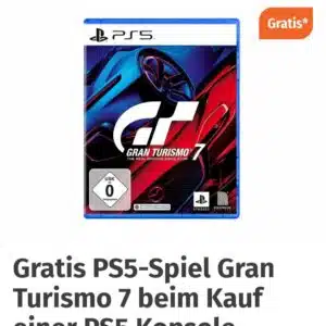 gratis PS5-Spiel Gran Turismo 7 beim Kauf einer PS5 Konsole (Müller App)