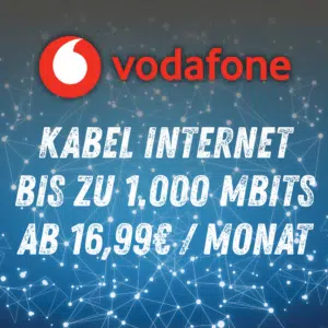 🛜 Vodafone GigaZuhause Kabel – Mega-Internetdeal - schon ab 16,99€ / Monat