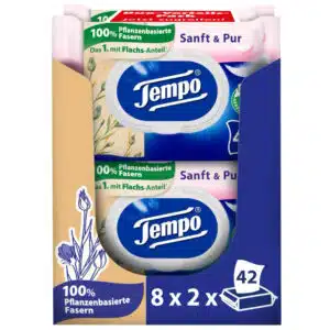 Tempo Feuchte Toilettentücher &#034;Sanft & Pur&#034; 16 Packungen mit je 42 Tüchern für 17,63€(statt 26,38€)