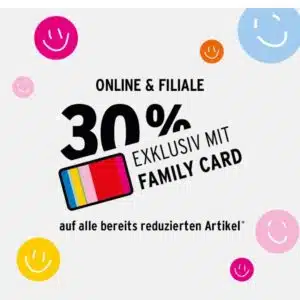 30% auf bereits reduzierte Waren aus allen Kategorien bei Ernstings Family