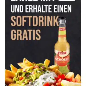 Gratis Softrdrink bei ApplePay Zahlung Frittenwerk Frankfurt a. Main