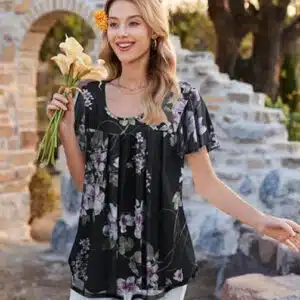 Bluse Damen Elegant Zeagoo Rüschenärmel Oberteile, Größe S-3XL für 12,49€ (statt 24,99€)