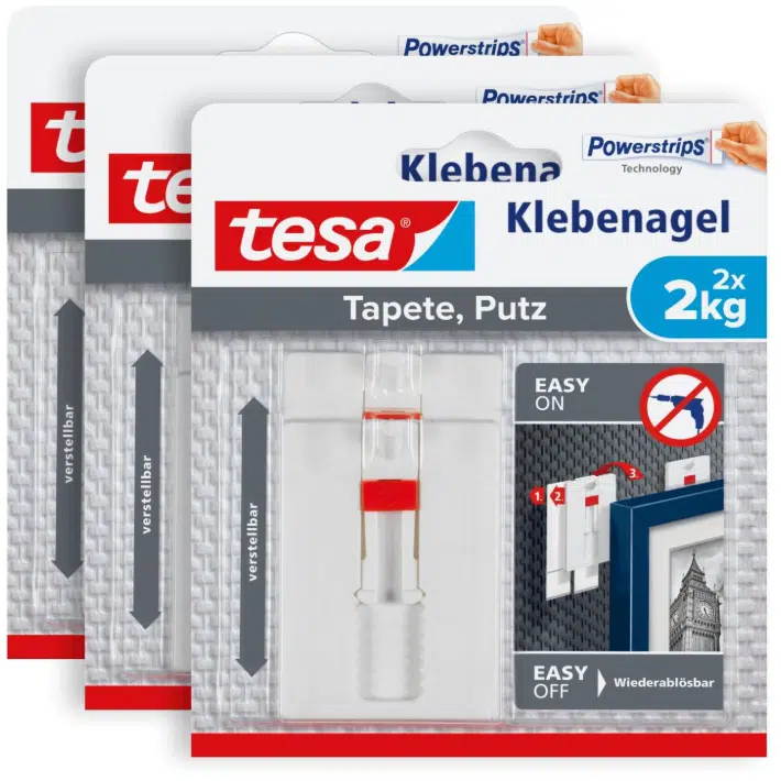 Thumbnail tesa Klebenagel für Tapeten und Putz 2kg 3er Pack für 14,85€ (statt 19€)
